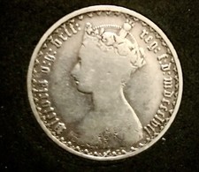 1857 Great Britain One Florin Silver Coin - KM#746.     Queen Victoria