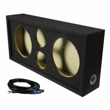 Q Power Car Audio Empty Chuchero Box w/ Dual 8" Speaker 3-3/4 Tweeter Holes
