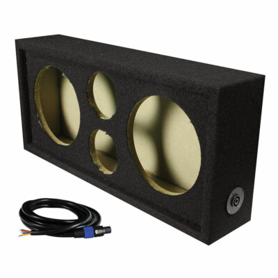 Q Power Car Audio Empty Chuchero Box w/ Dual 8'' Speaker & 3-3/4  Tweeter Holes