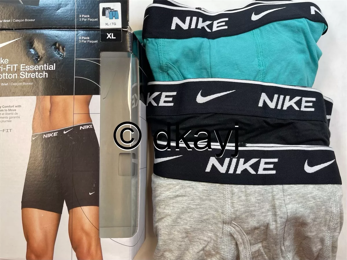 3-in-Box Nike Dri-FIT Essential Cotton Stretch Boxer Brief Underwear XL Men  New