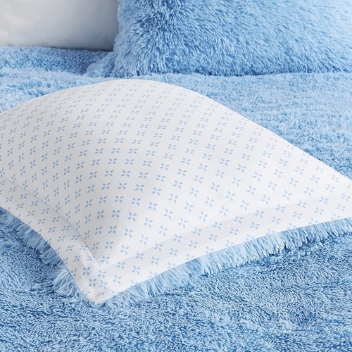 Faux Fur Cozy Reversible Comforter Set Petal Print Reverse All Season Bedding - Picture 15 of 42