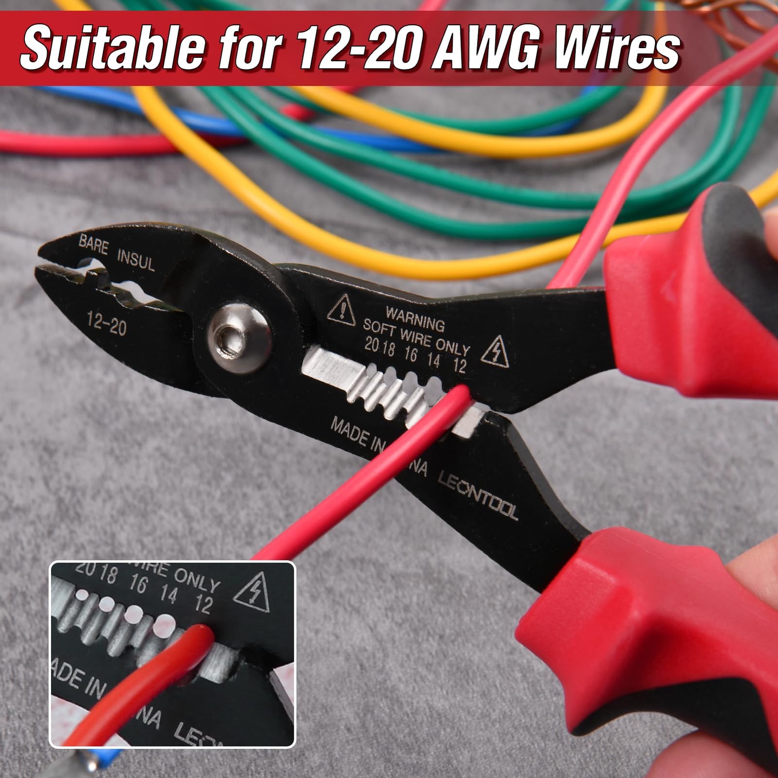 4-in-1 Multi Purpose Electricians Pliers with Wire Cutter, Crimper, Gripper, ...