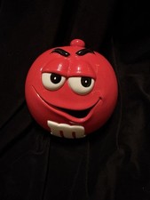 Vintage Red M&M Ceramic Candy/Cookie Jar Galerie Brand