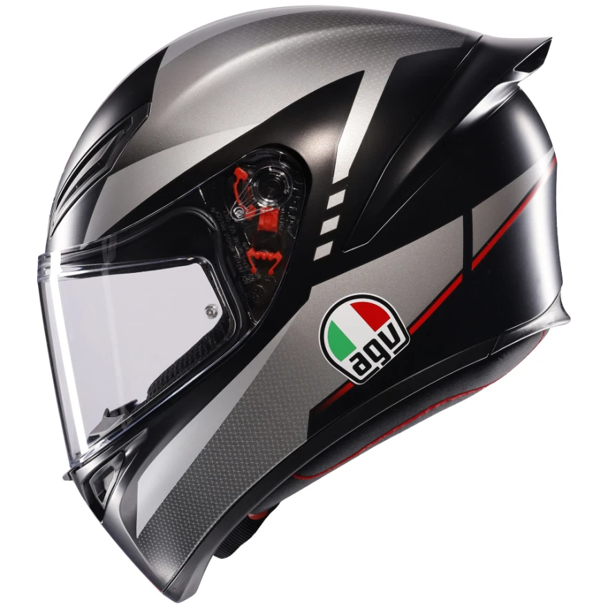 AGV K1-S Lap Matt Black/Grey/Red Sports Commuter Urban City Scooter Motorcycl... - Image 3 of 4