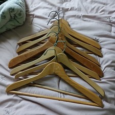 Lot Of 8 Vintage Wooden Hangers