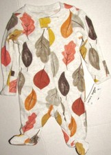 CARTERS sleeper gray/FALL LEAVES motif size 3 months