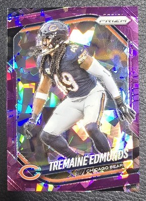 2025 Panini Prizm Football Tremaine Edmunds Purple Cracked Ice /225 Bears