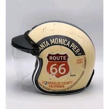 Torc T-50 Retro Open Face PCH Helmet Size XL Route 66 With Bag/ Mask & Visor