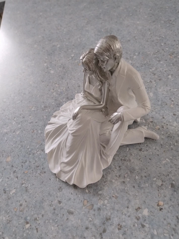 Figur Liebespaar weiss silber Formano Deko Statue Dekofigur - Bild 2 von 3