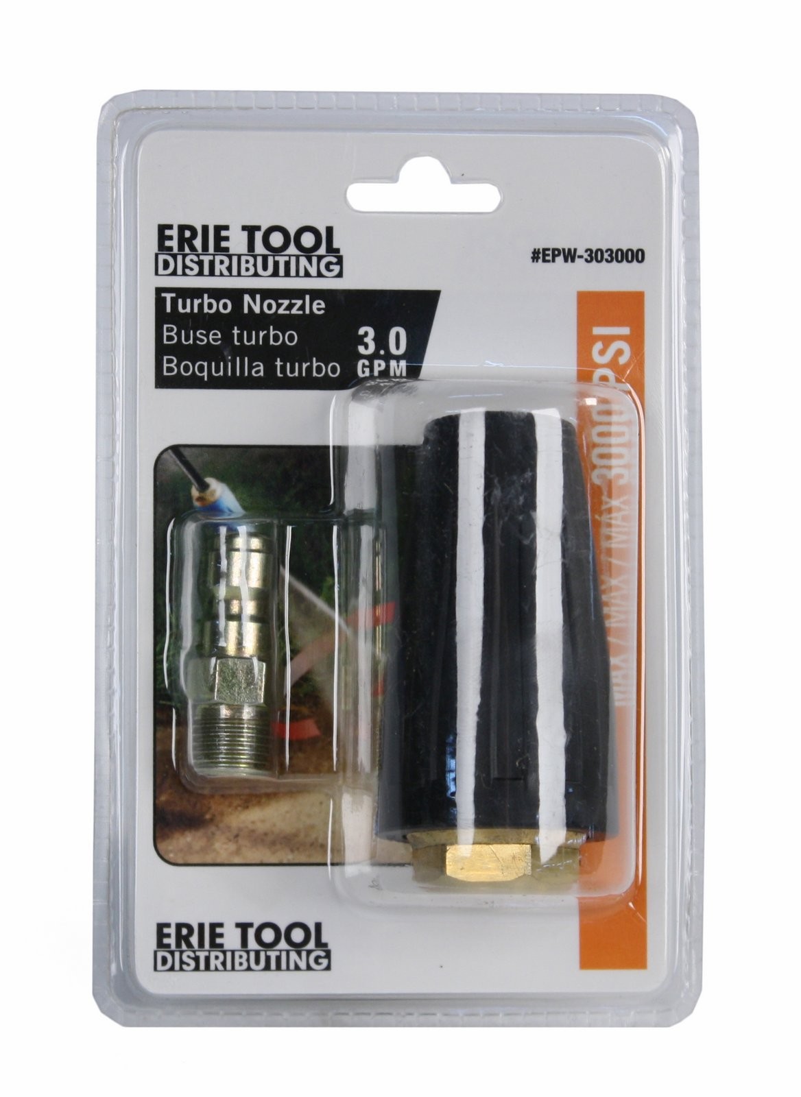 Erie Tools Pressure Washer 5.5 Rotating Turbo Nozzle 3000 PSI Quick Connect