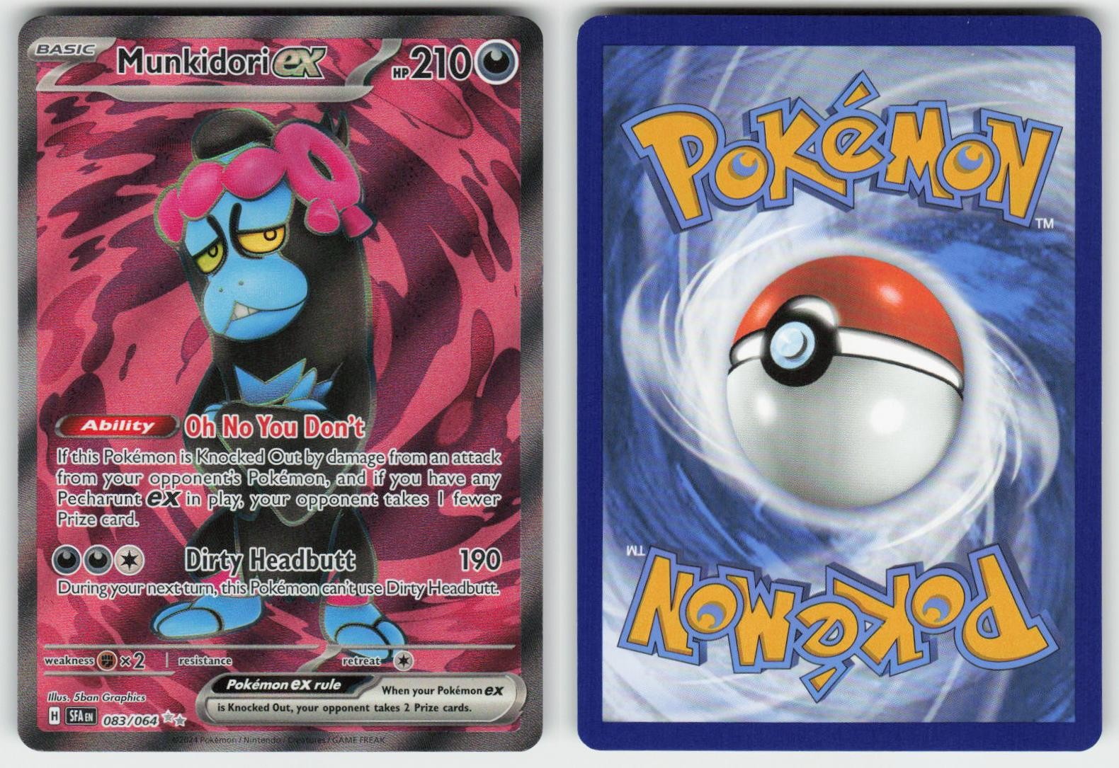 MUNKIDORI EX 083/064 HOLO ULTRA RARE SHROUDED FABLE POKEMON NM