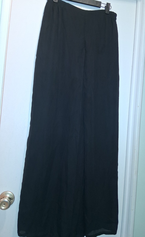 Women’s Dressy Black Flared Pants SIZE 6 With Sheer Overlay
