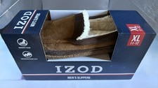 IZOD Slipper SMNF3329IZ Brand New Factory Box Mens 2 Tone XL 11-12 Brn/Tan