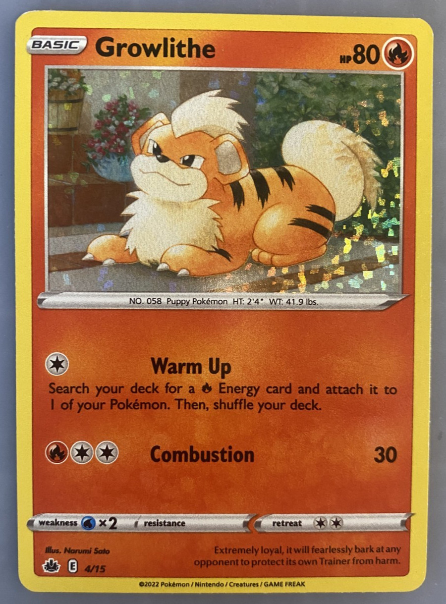 Pokemon TCG Growlithe 4/15 Holo McDonald's Promo LP Free Shipping US 2022