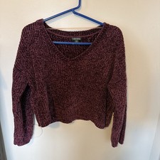 Wild Fable Women s Cropped Sweater Maroon Size XS