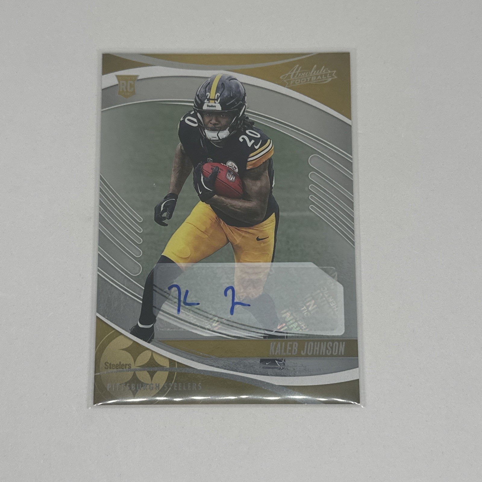 Kaleb Johnson 2025 Panini Absolute RC Auto #148 Pittsburgh Steelers