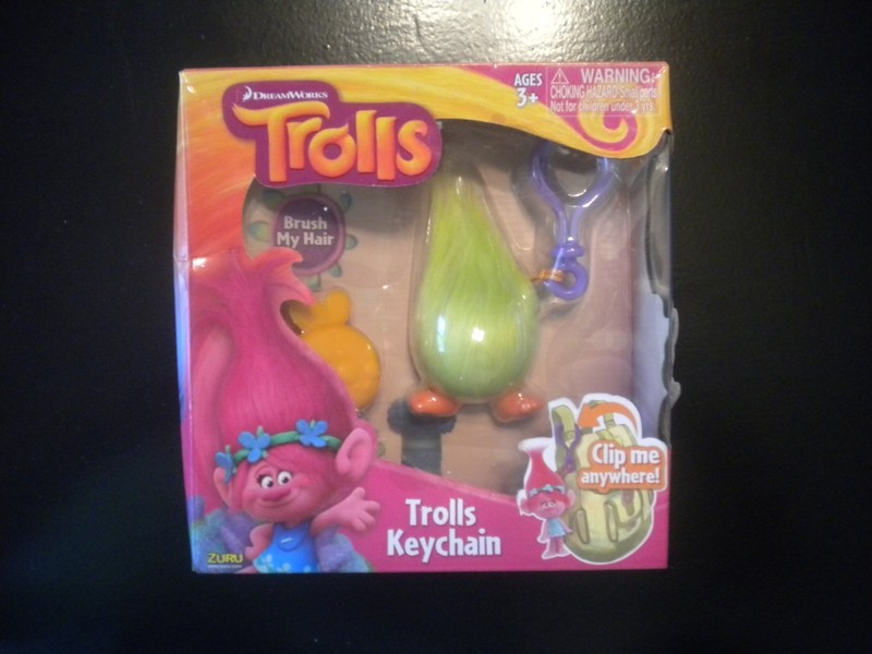 Zuru Dreamworks Trolls Keychain Fuzzbert Troll Doll Green Hair ~ 2016 NEW in box