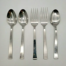 5 PC Wallace JULIENNE Pierced Serving Spoon & Serving Forks Stainless Korea