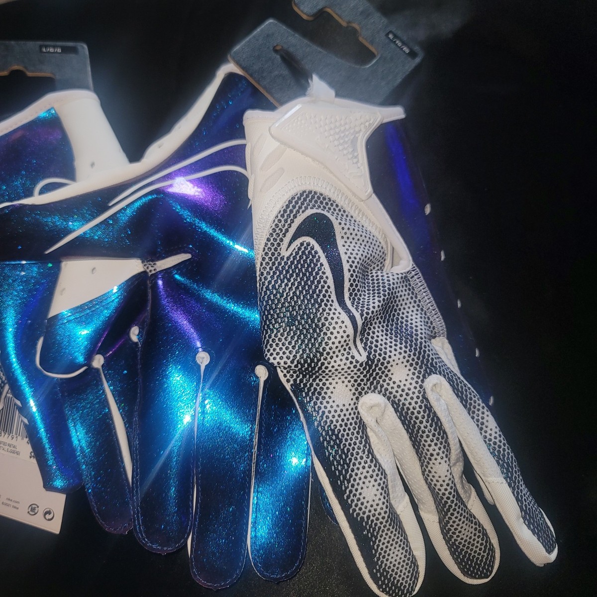 Nike Vapor Jet 8.0Football Gloves Purple Iridescent Men Medium, XL