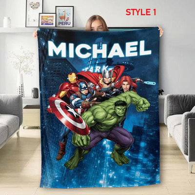 Custom Name Kids Blanket   Favorite Heroes & Characters