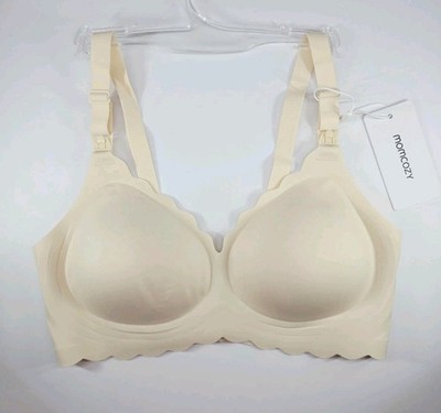 Momcozy Scalloped Edges Seamless Nursing Bra  Medium  Cream - NWT
