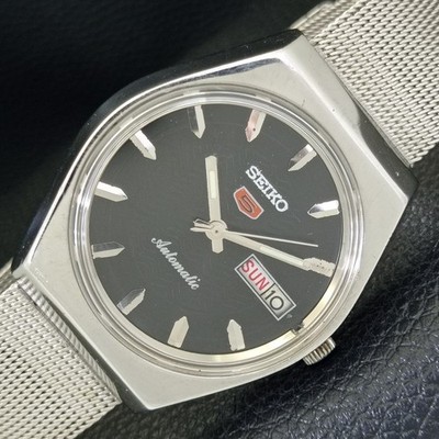 SEIKO 5 AUTOMATIC 6309A VINTAGE JAPAN MENS BLACK COLOR DIAL WATCH a701566-1