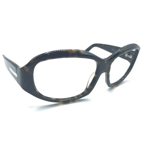 Montures de lunettes de soleil surdimensionnées marron tortue Prada SPR 01E 2AU 3N1 créateur Italie
