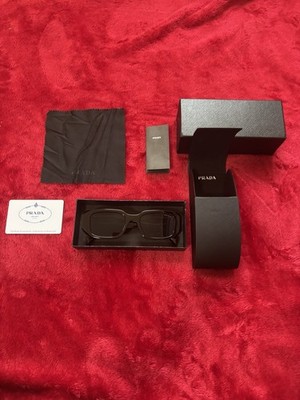 PRADA Symbole PR 17WS Sunglasses Black Dark Grey Lenses W/ Box & Case