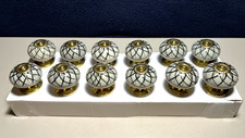 12 Decorative Porcelain Drawer Cabinet Knobs Gold Black New