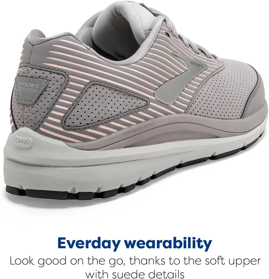 Walkin para mujer 11,5B - Brooks Addiction Walker gamuza (aleación/ostra/melocotón) Foto 3 de 4