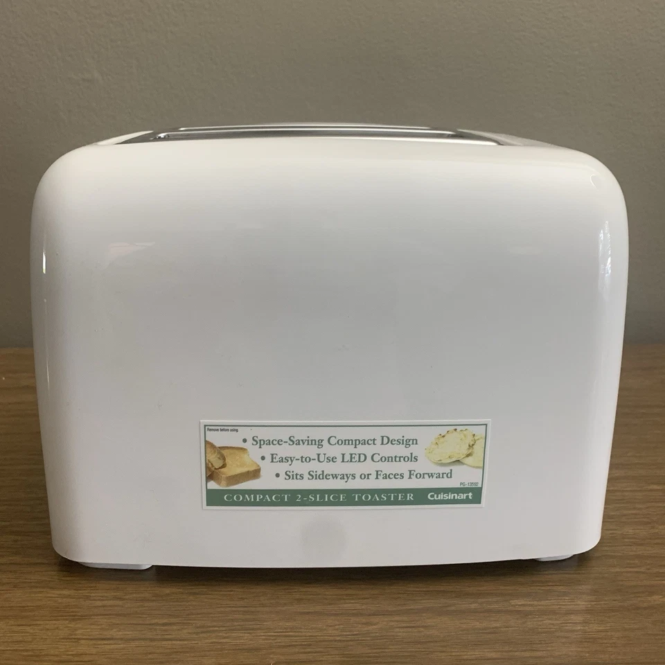 Tostadora de pan/bagel de 2 rebanadas de Cuisinart, modelo blanco CPT 120 Foto 4 de 4