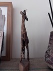 Wooden Giraffe Figurine Statue Hand Carved Painted African Safari 8” Tall — photo 2