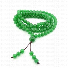 Green Jade 108 Mala Prayer Beads Tibetan Necklace Handmade Healing Buddhism UK