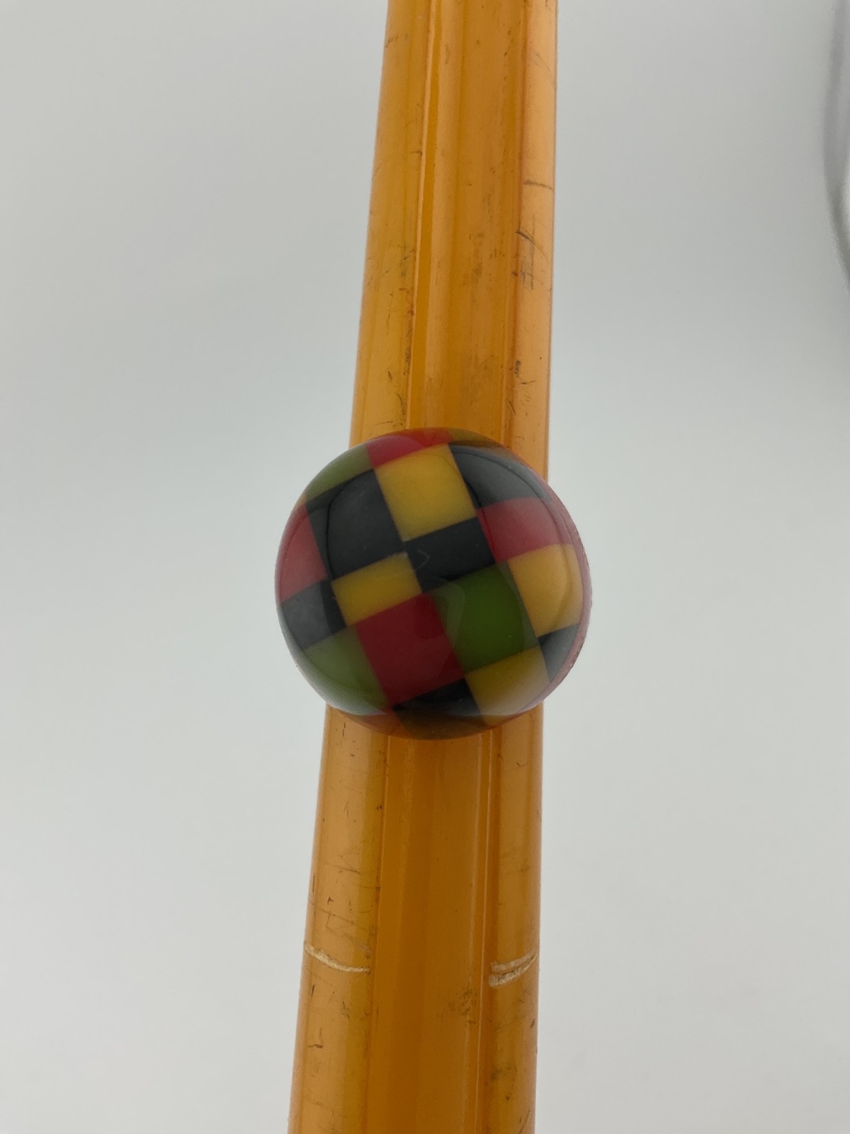 Shultz Bakelite Bubble Top Ring Multi Colors Sign… - image 3