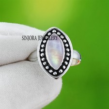 Rainbow Moonstone 925 sterling silver Handmade Gift Ring US size 5 to 13