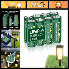 8 Pack 3.2V 500mAh LiFePo4 Rechargeable Solar Batteries for Garden Lights, Flash 3.50 per gallon