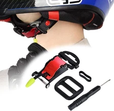 iGuerburn Motorcycle Helmet Quick Release Buckle Kit, Stainless Steel Red 