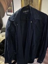 Polo Ralph Lauren Men's Cotton Button-Down Long Sleeve Shirt Size XL Dark blue