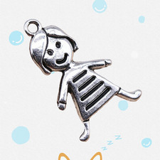 60 Pcs Tibetan Silver Angel Girl Charms 28X18MM Diy Jewelry Making L13694