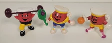 Vtg 1990's KOOL-AID MAN PVC FIGURES Kraft Foods 3 different Toys