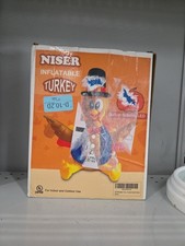 NISER 5FT Inflatable Thanksgiving Turkey Rotating LED Lights Sealed Box NEW