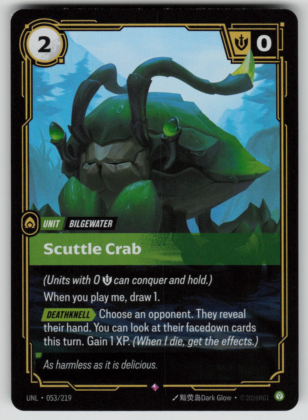 Scuttle Crab Foil Rare Unleashed 053/219 Riftbound NM