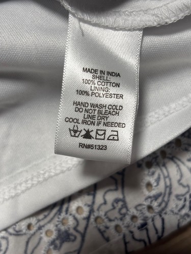 CeCe Damen Bluse Größe M blau weiß Blumen Rüschen Puffärmel - Bild 7 von 7