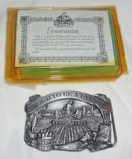 NOS 1984 'PROUD TO BE A FARMER' Belt BUCKLE NOS PAPER COA Siskiyou Bergamot