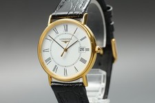 LONGINES L4.720.2 White Roman Dial Date Quartz Men's Vintage Watch [Near MINT]
