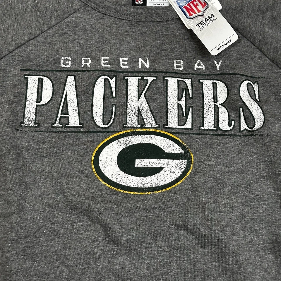 Moletom Green Bay Packers feminino XL NFL Team Apparel cinza pulôver gola redonda - Imagem 3 de 4