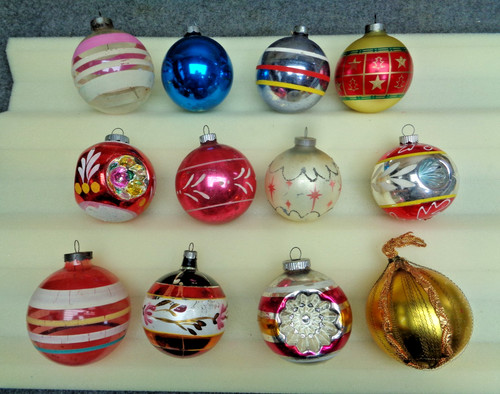 Vintage Glass Christmas Ornaments Assorted Collection