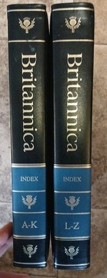 Encyclopedia Britannica Index A-K And Index L-Z Books Hardcover Black Leather 