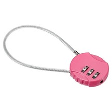 Small Combination Lock 7.8 Inch 3 Digit Padlock for Gym Locker Pink