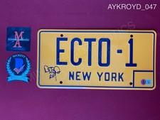 Dan Aykroyd autographed signed Ecto-1 New York license plate Beckett COA
